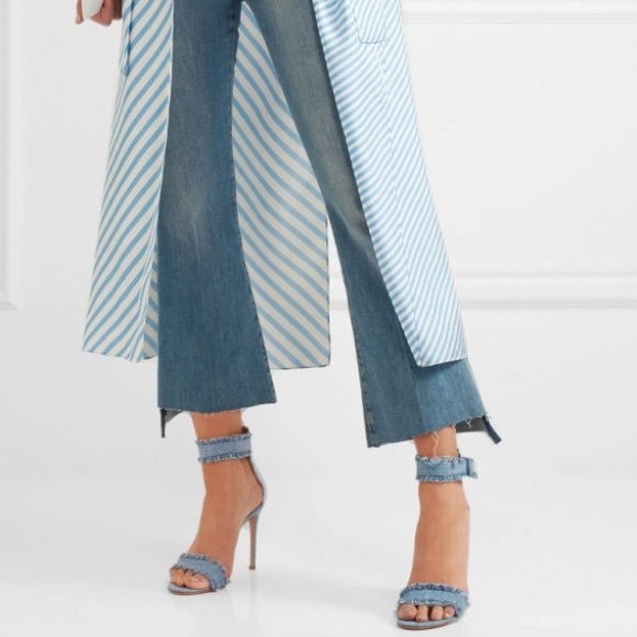 GIANVITO ROSSI Lola frayed denim sandals - Picture 3 of 12